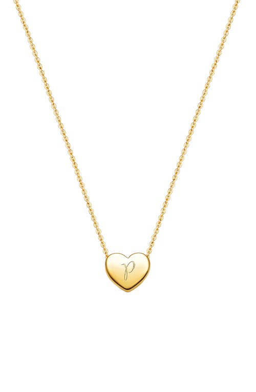 Tiny Blessings 14k Gold Mini Sliding Heart & Engraved Initial 12-14" Necklace In Gold