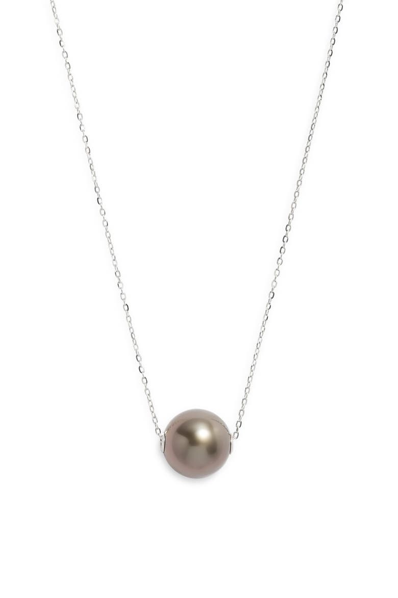 Tahitian Pearl Necklace, Main, color, GREY- 14K WHITE GOLD