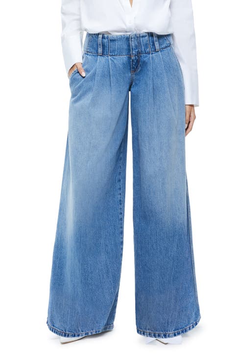 Anders Low Waist Double Pleat Wide Leg Jeans (Georgia Blue)