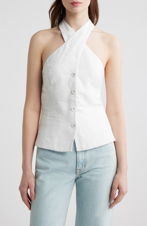 Tate Cross Neck Linen Top