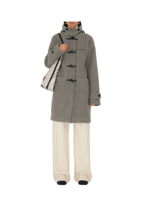 Burberry Wool Duffle Coat In Gray