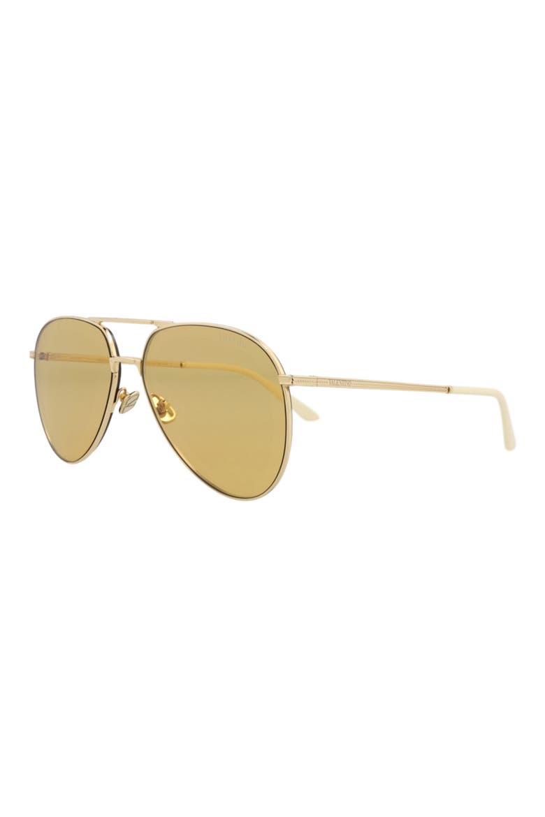 60mm Aviator Sunglasses, Alternate, color, GOLD GOLD AMBER