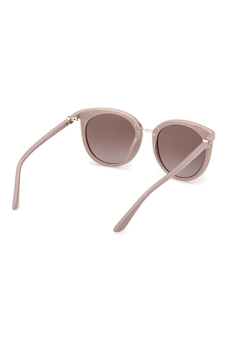 Round Sunglasses, Alternate, color, SHINY BEIGE / GRADIENT BROWN
