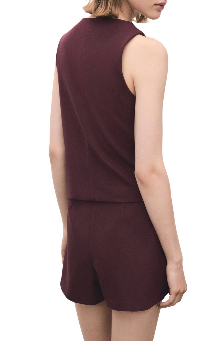 MANGO Button Front Suit Vest, Alternate, color, Maroon