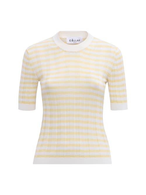 Callas Milano Deeda Crewneck Stripes Sweater Yellow In Yellow