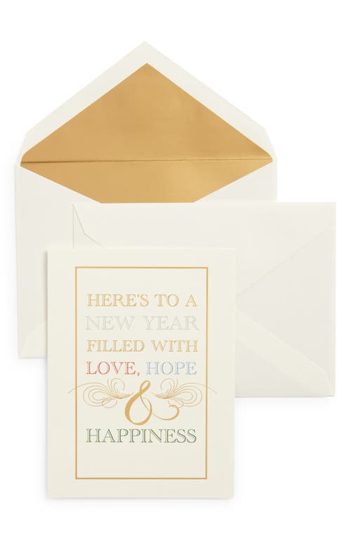 Crane Set of 10 New Year Wishes Greeting Cards in Ivory  product
