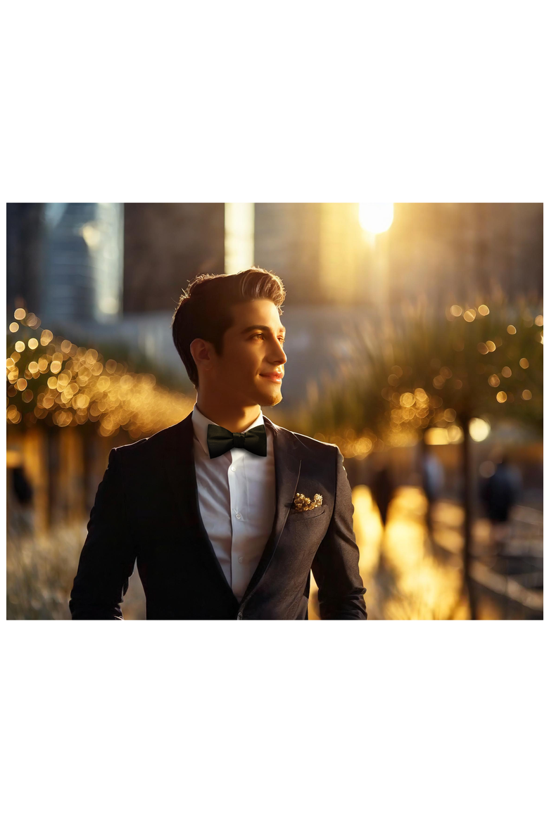 Black Charmeuse Bow Tie, Alternate, color, Pre-Tied