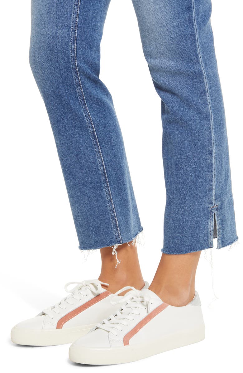 PAIGE Cindy Split Raw Hem Straight Leg Jeans, Alternate, color, 