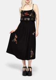 Disturbia Genevra Embroidered Overlay Midi Dress
