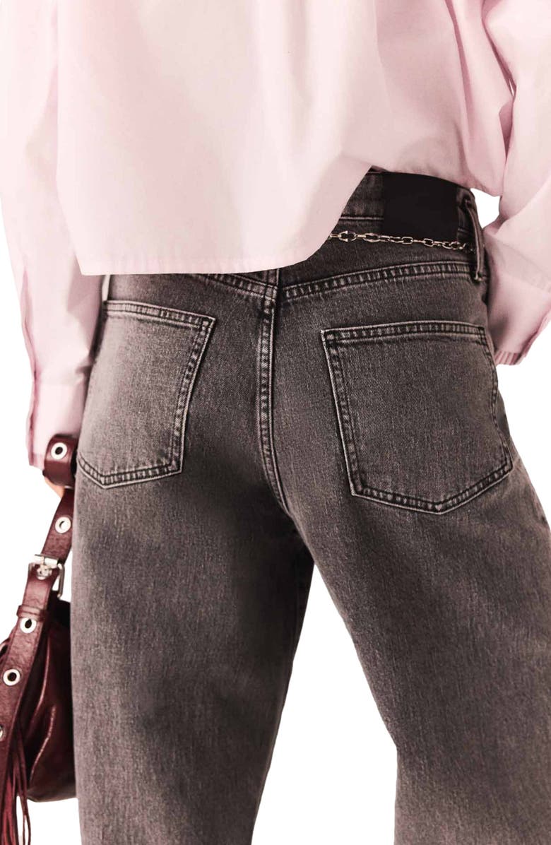 maje Wide-leg jeans with chain-link belt, Alternate, color, Grey