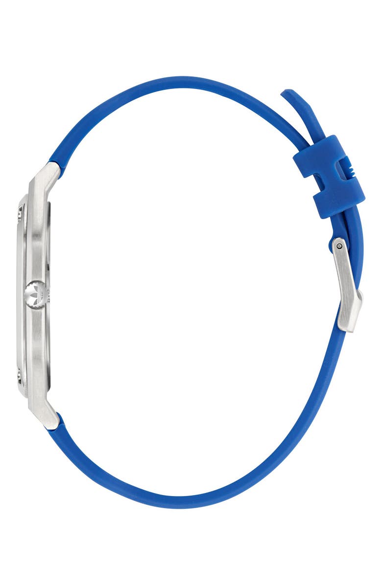 adidas City Tech Blue Thin Silicone Strap Watch, 39mm, Alternate, color, Blue