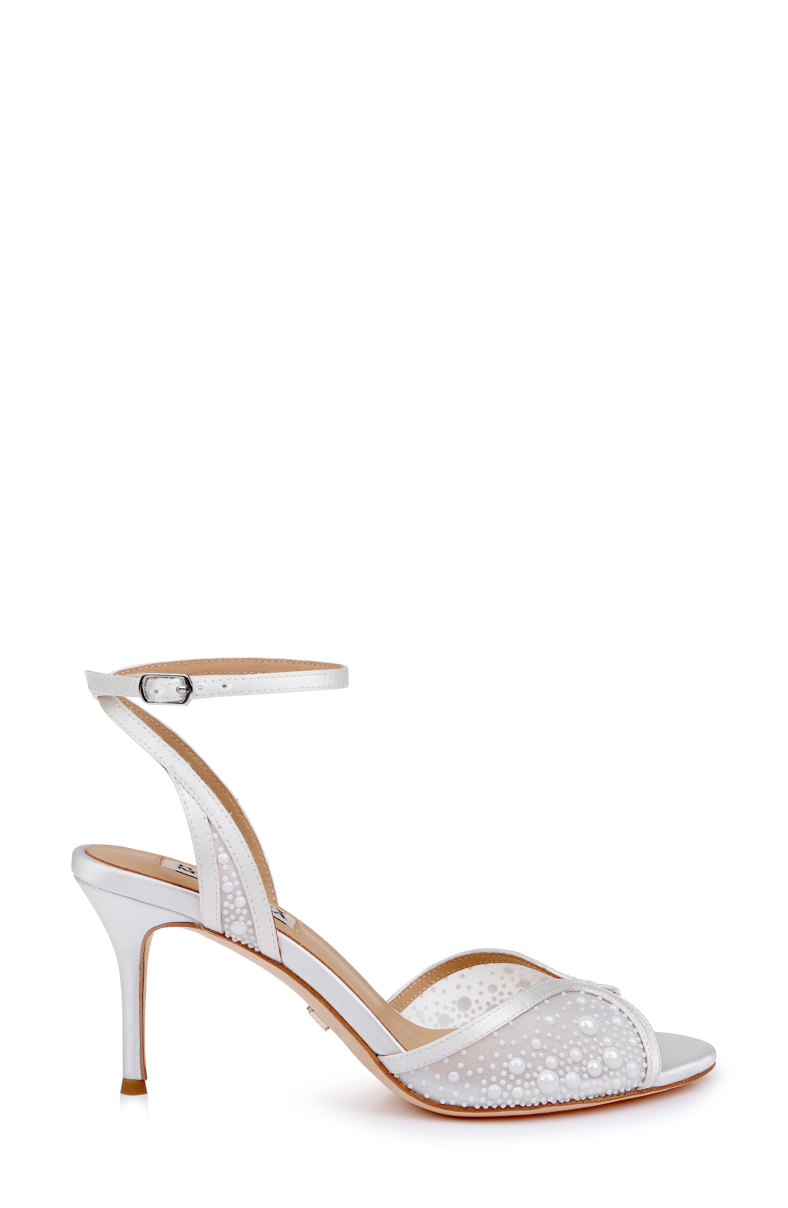 Rhea Ankle Strap Sandal, Alternate, color, WHITESATIN