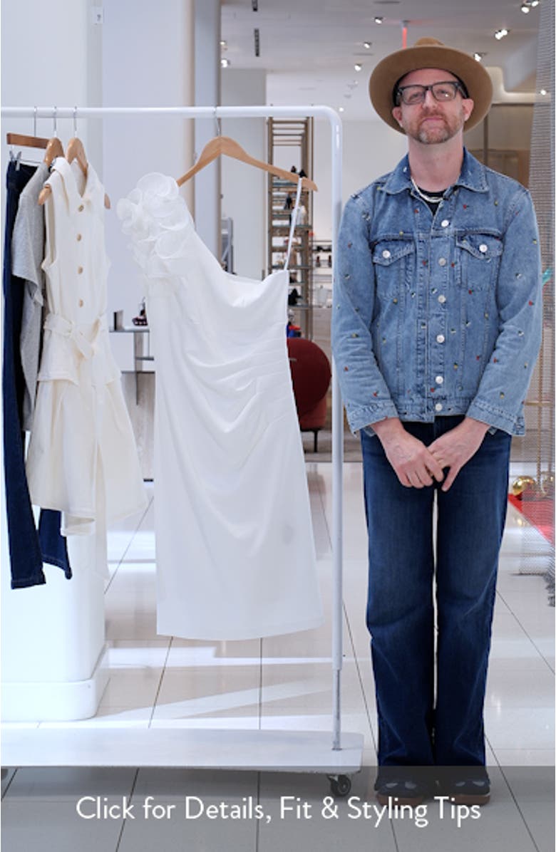 Rosette Detail One-Shoulder Cocktail Sheath Dress, sales video thumbnail