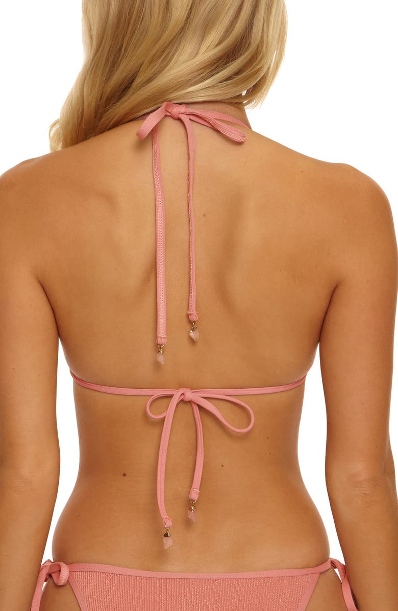 Isabella Rose Como Triangle Bikini Top, Alternate, color, Blush