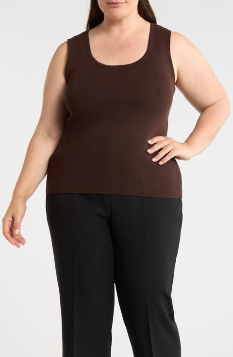 Scoop Neck Sweater Tank (Plus)