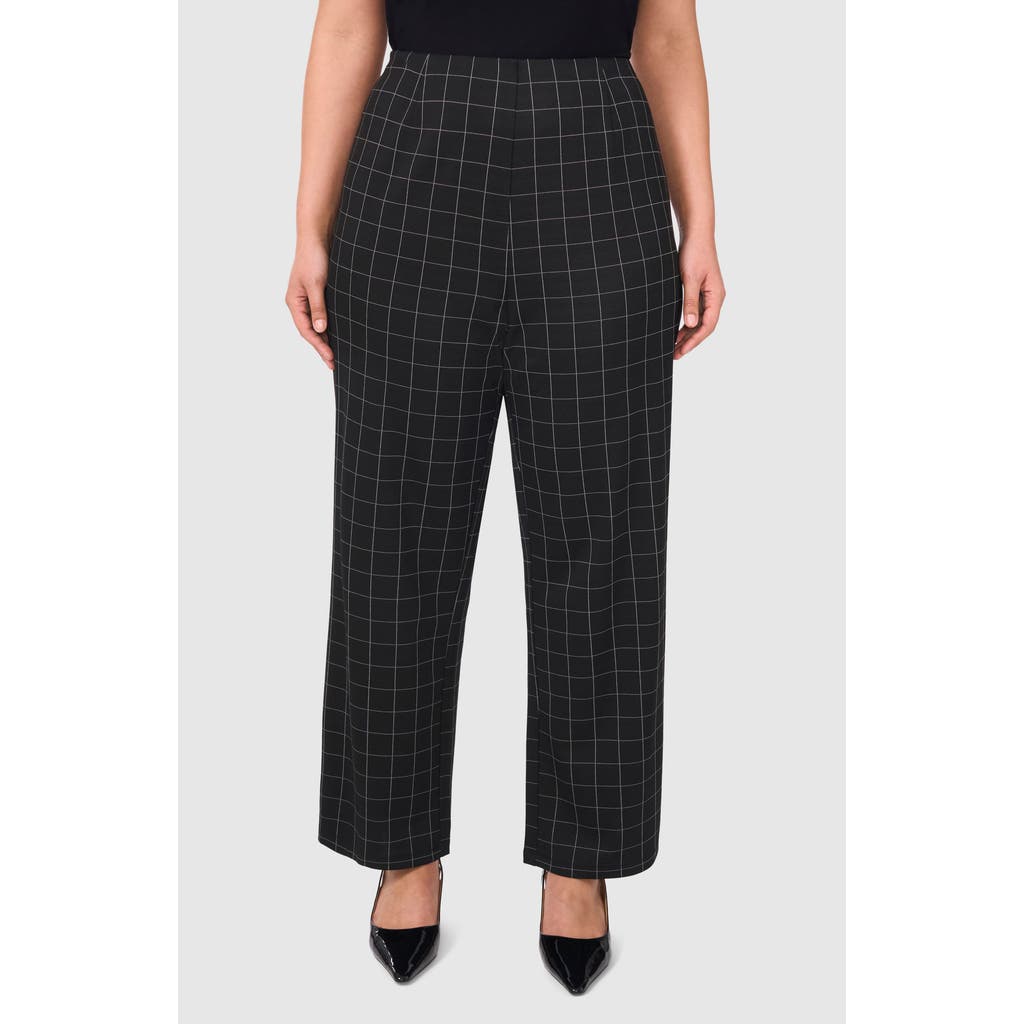 Halogen ® Windowpane Ponte Straight Leg Pants In Black