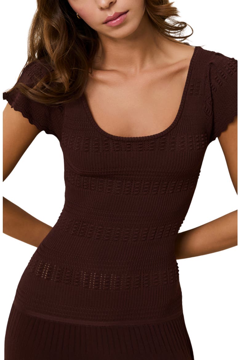 The Belle Rib Knit Fit & Flare Midi Dress, Alternate, color, TRUFFLE