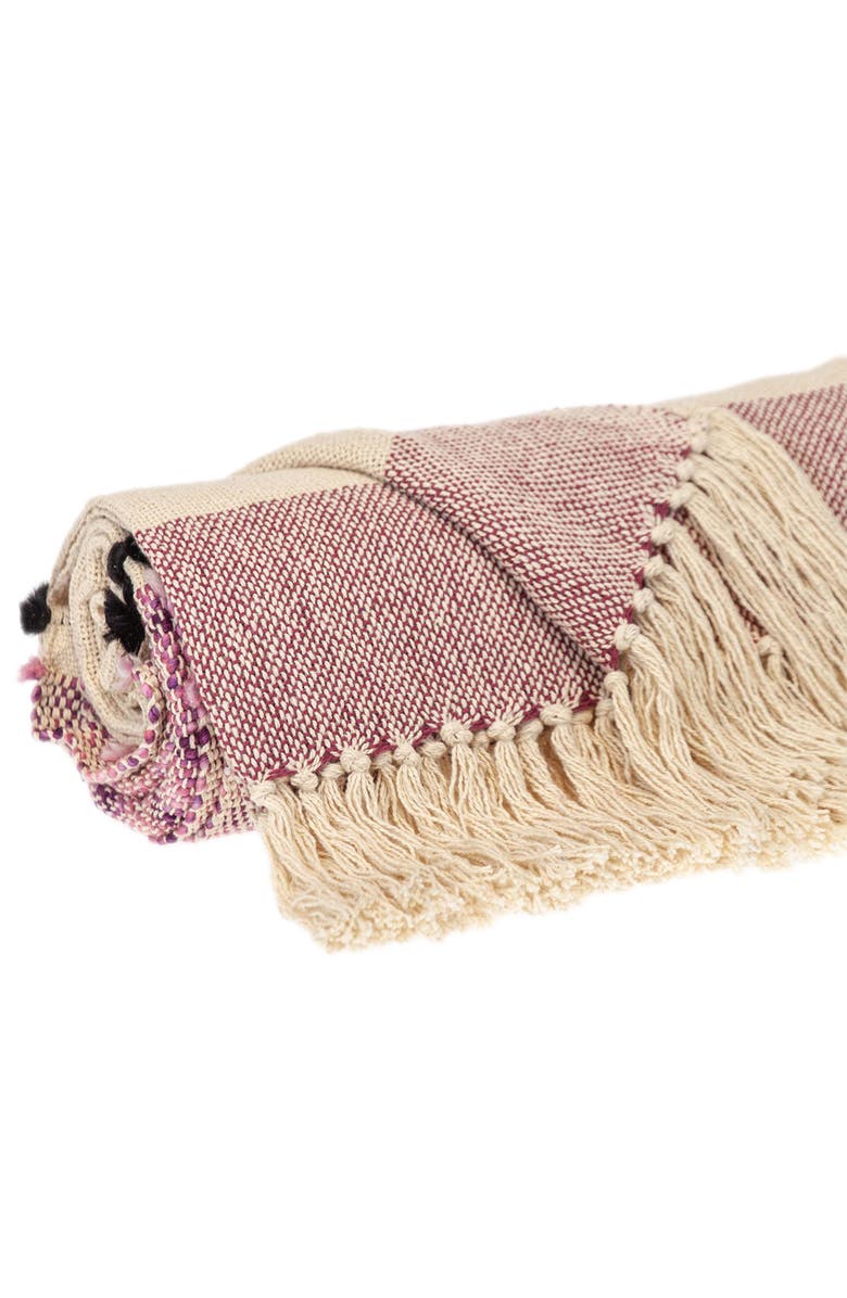 PARKLAND COLLECTION Inca Fringe Throw Blanket, Alternate, color, Purple