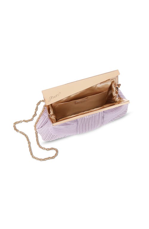 Jewel Badgley Mischka Millie Mini Pleated Clutch In Purple