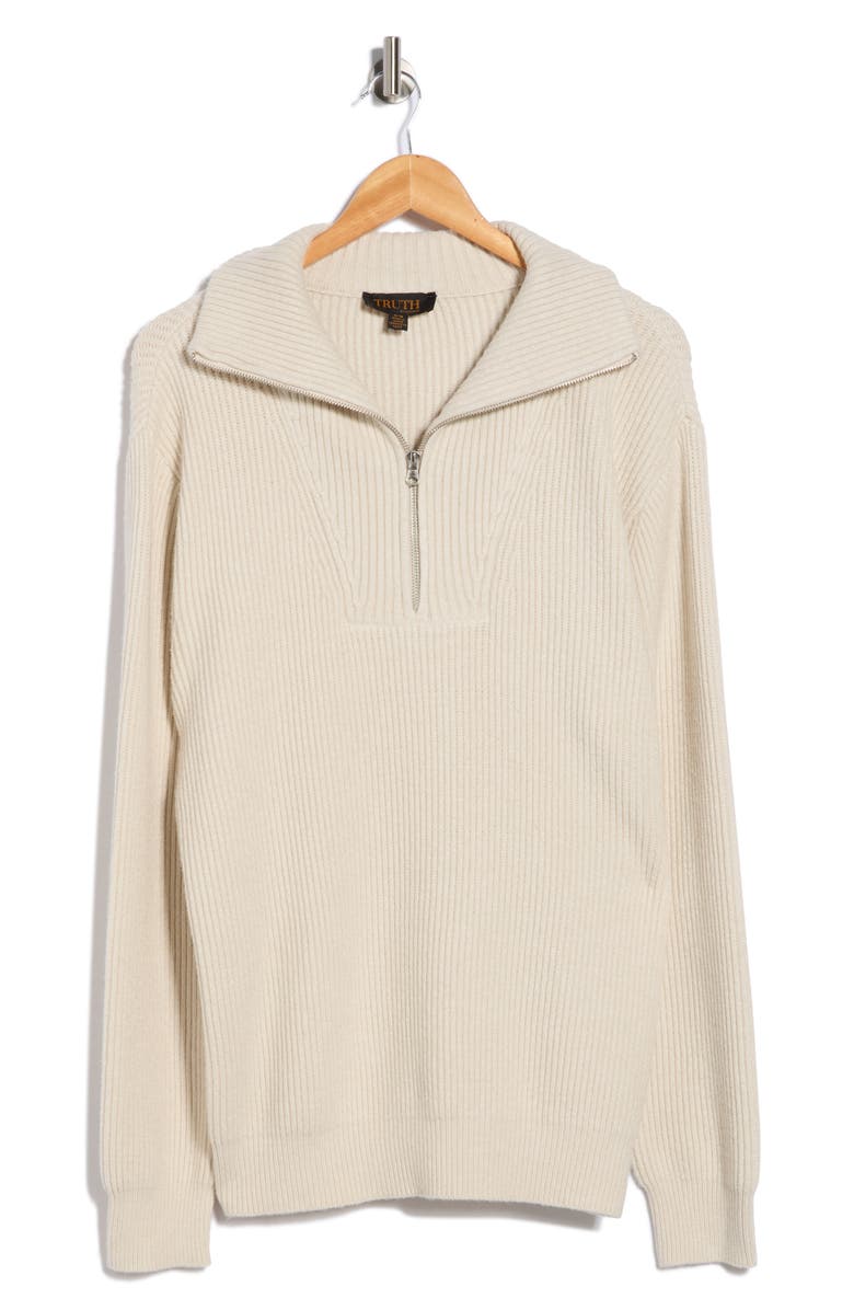TRUTH Quarter Zip Sweater, Alternate, color, Light Beige Heather