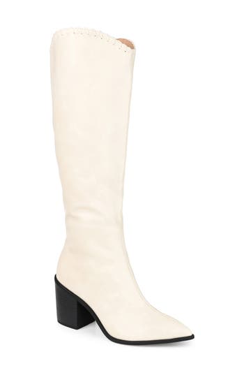 Daria Whipstitch Tall Vegan Leather Western Boot
