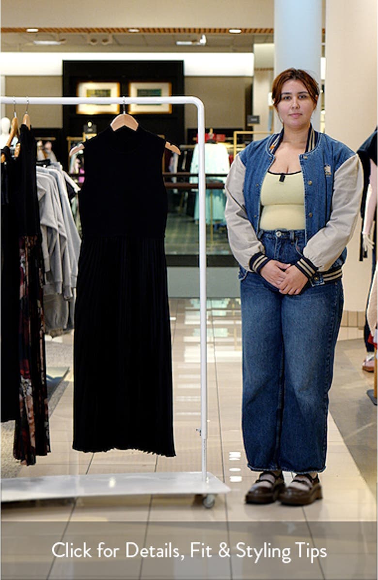 Mixed Media Sleeveless Midi Dress, sales video thumbnail