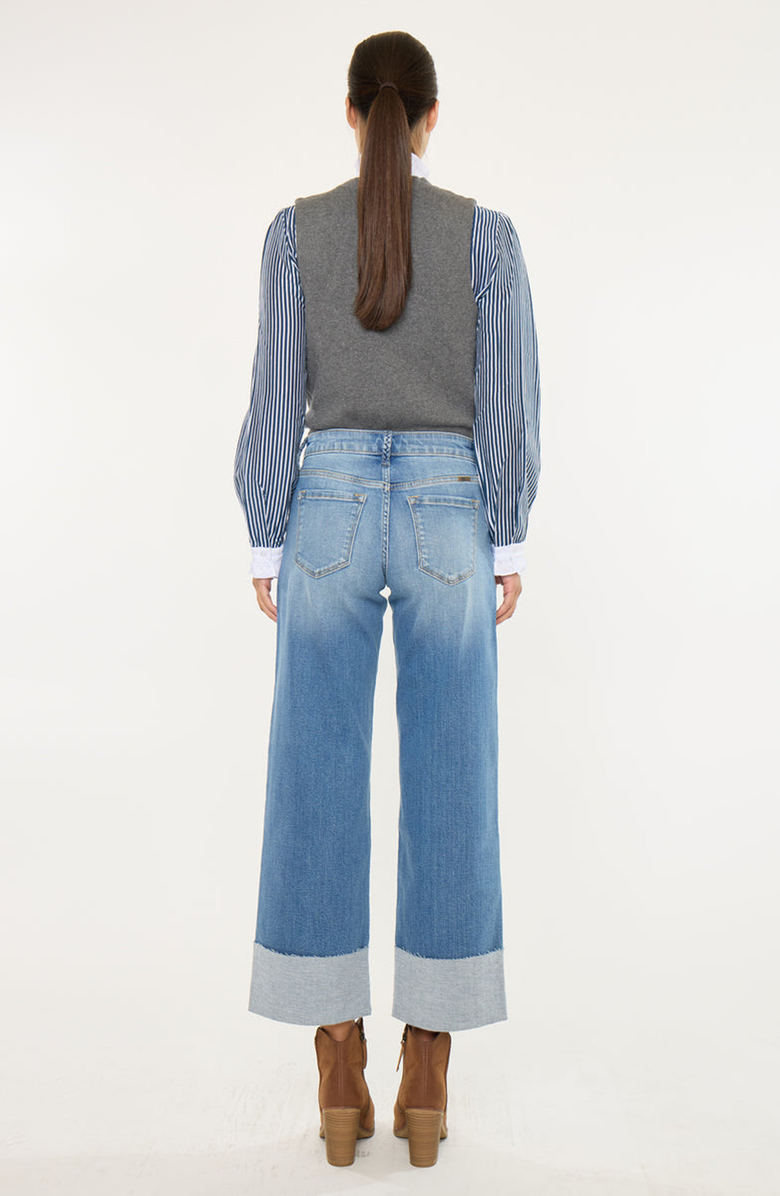 KanCan Kenny Mid Rise Crop Wide Leg Jeans, Alternate, color, Medium Wash