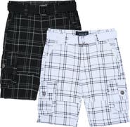 XRAY Kids' 2-Pack Belted Twill Cargo Shorts