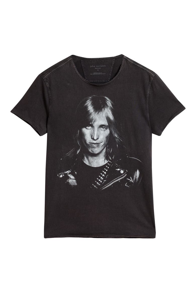 Tom Petty Raw Edge Graphic T-Shirt, Alternate, color, CHARCOAL