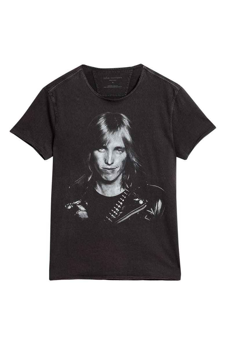 John Varvatos Tom Petty Raw Edge Graphic T-Shirt, Alternate, color, Charcoal