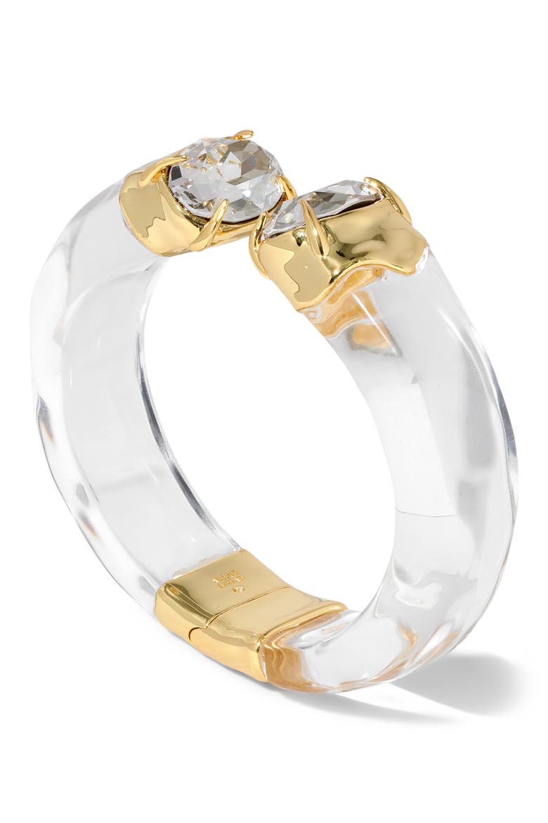 Bonbon Crystal Lucite® Hinged Bracelet, Alternate, color, GOLD