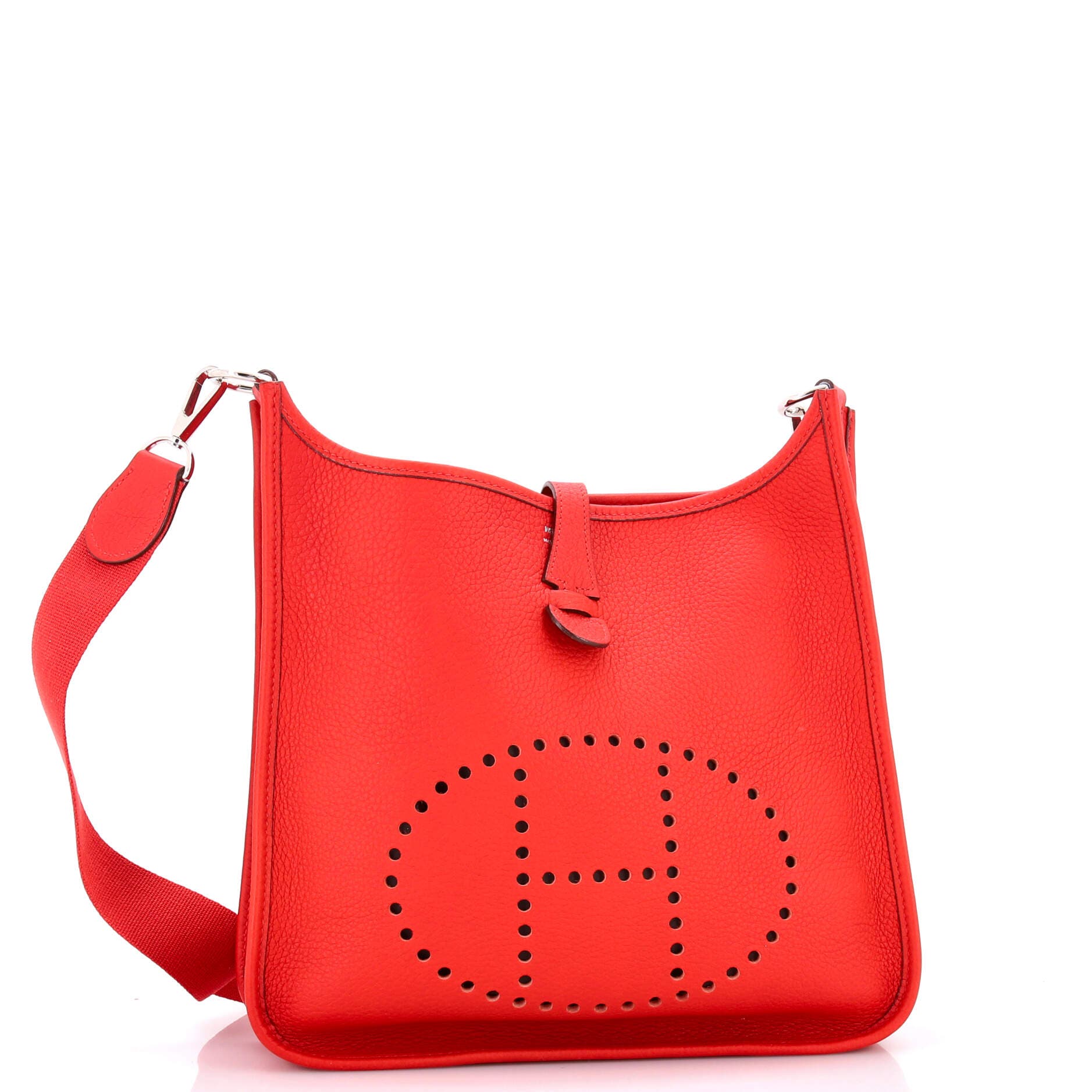 Pre-Owned Hermes Evelyne Bag Gen I Clemence PM, Alternate, color, Rouge Vif