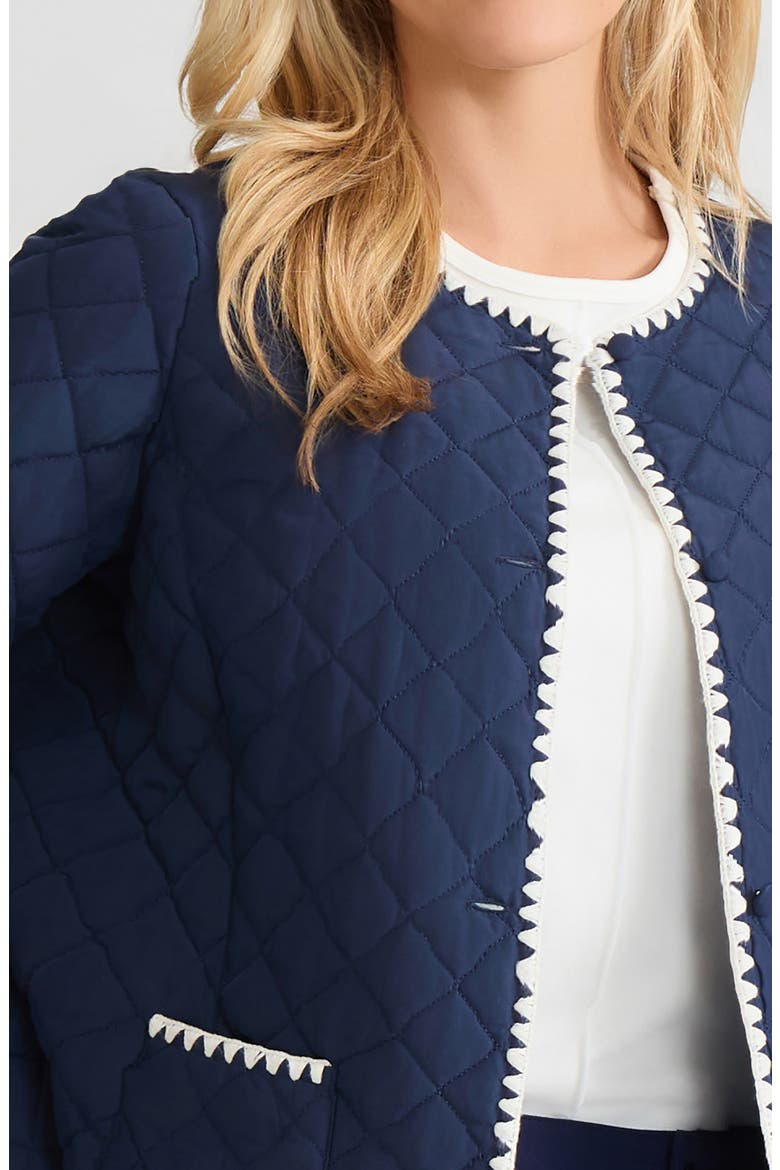 Quilted Crop Jacket, Alternate, color, PACIFIC NAVY/ JONES WHITE