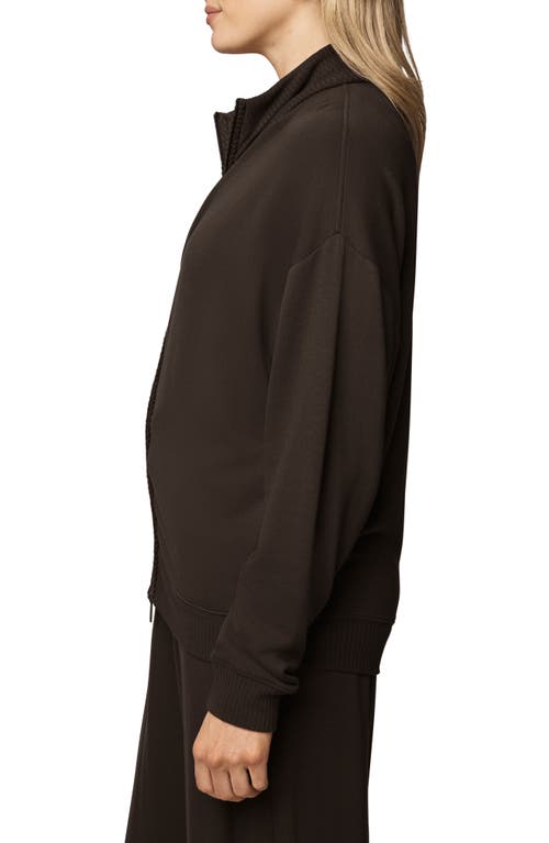 Splendid Supersoft Trim Detail Zip-up Sweatshirt In Multi