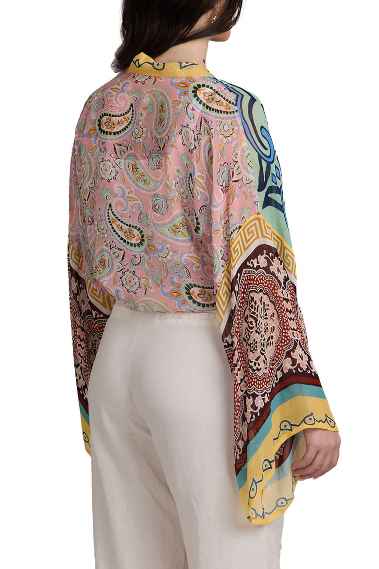 Paisley Tie Front Tunic, Alternate, color, PINK