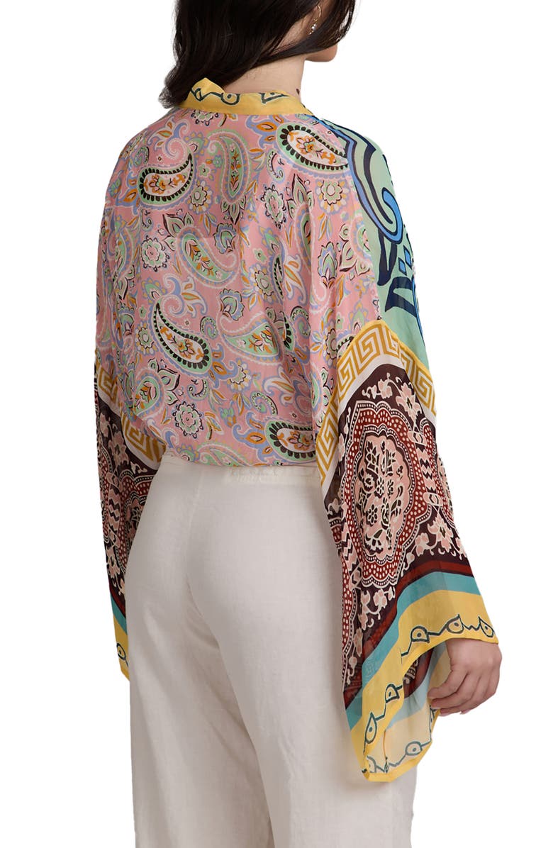 SAACHI Paisley Tie Front Tunic, Alternate, color, Pink