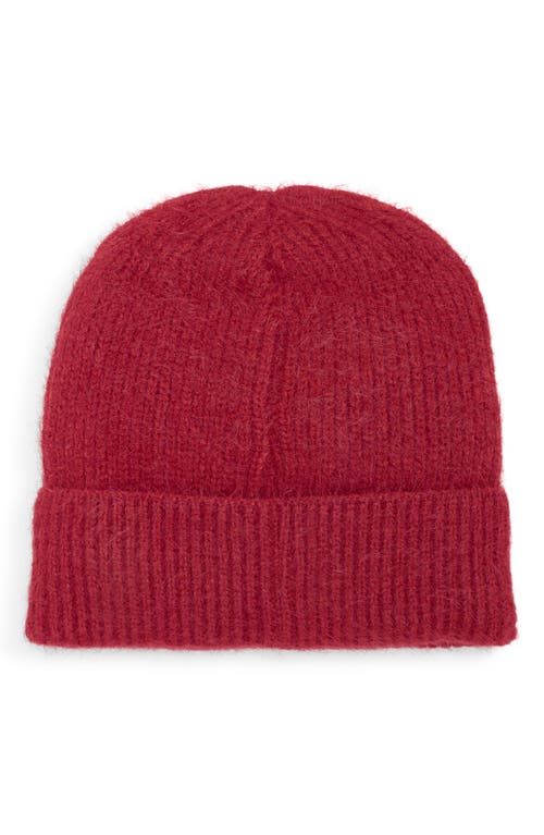 Nanette Lepore Heart Studs Knit Cuffed Beanie In Red