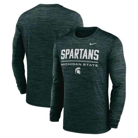 Men's Nike Green Michigan State Spartans Sideline Velocity Dri-FIT Long Sleeve T-Shirt