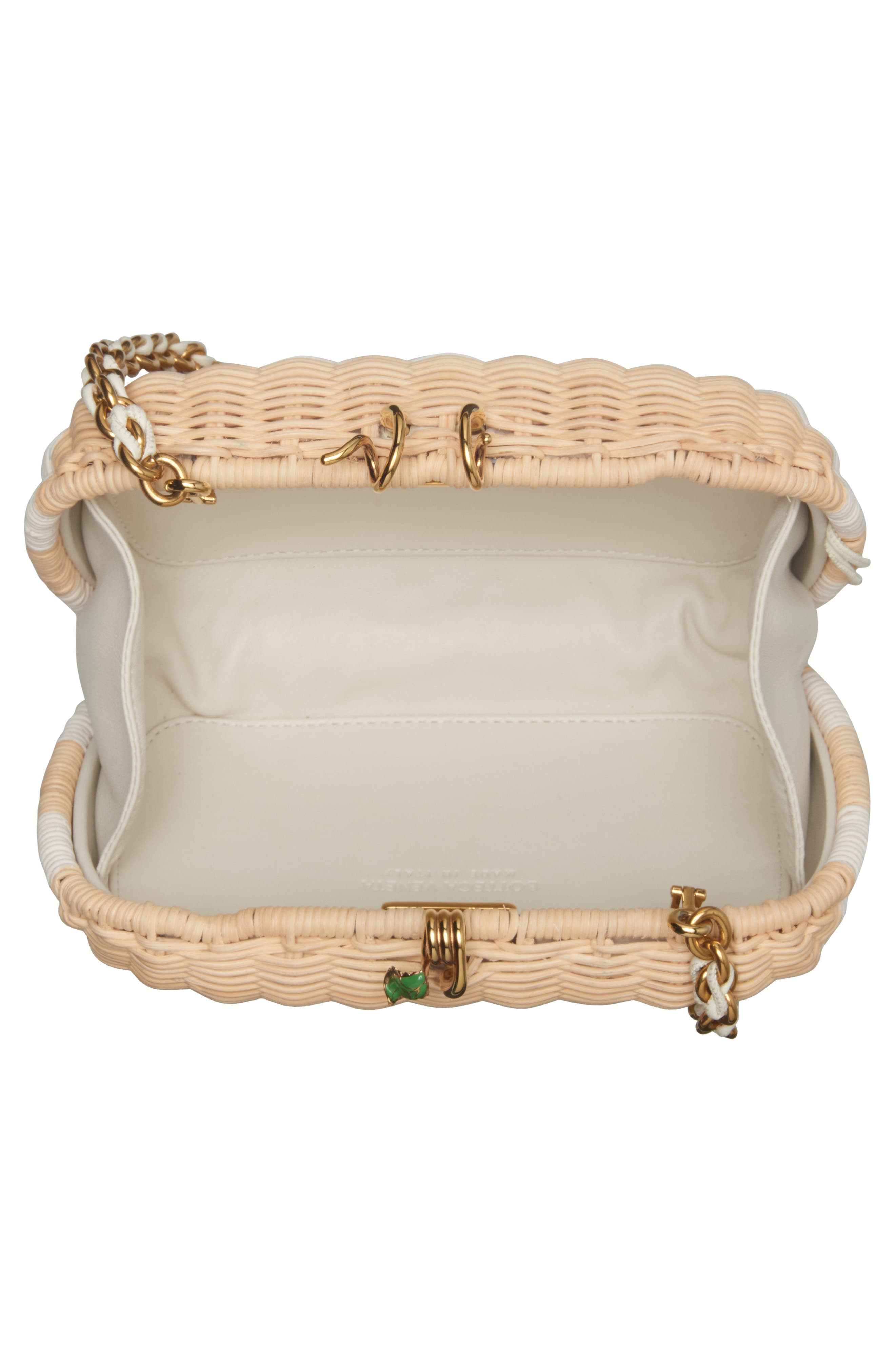 Bottega Veneta Knot Stripe Wicker Clutch Bag, Alternate, color, 8578 Str. Nat/ Daisy Fl-Mb