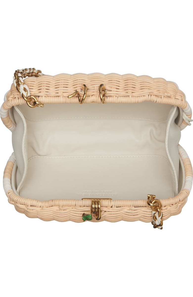 Bottega Veneta Knot Stripe Wicker Clutch Bag, Alternate, color, 8578 Str. Nat/ Daisy Fl-Mb