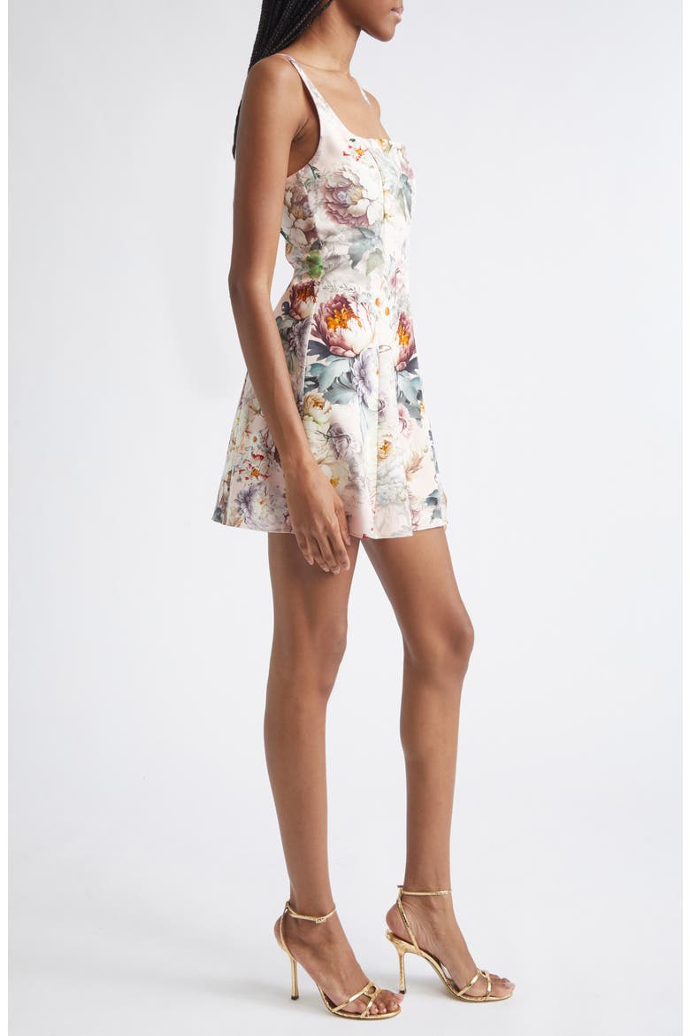 Julia Floral Print Sleeveless Minidress, Alternate, color, SWEET PEONY