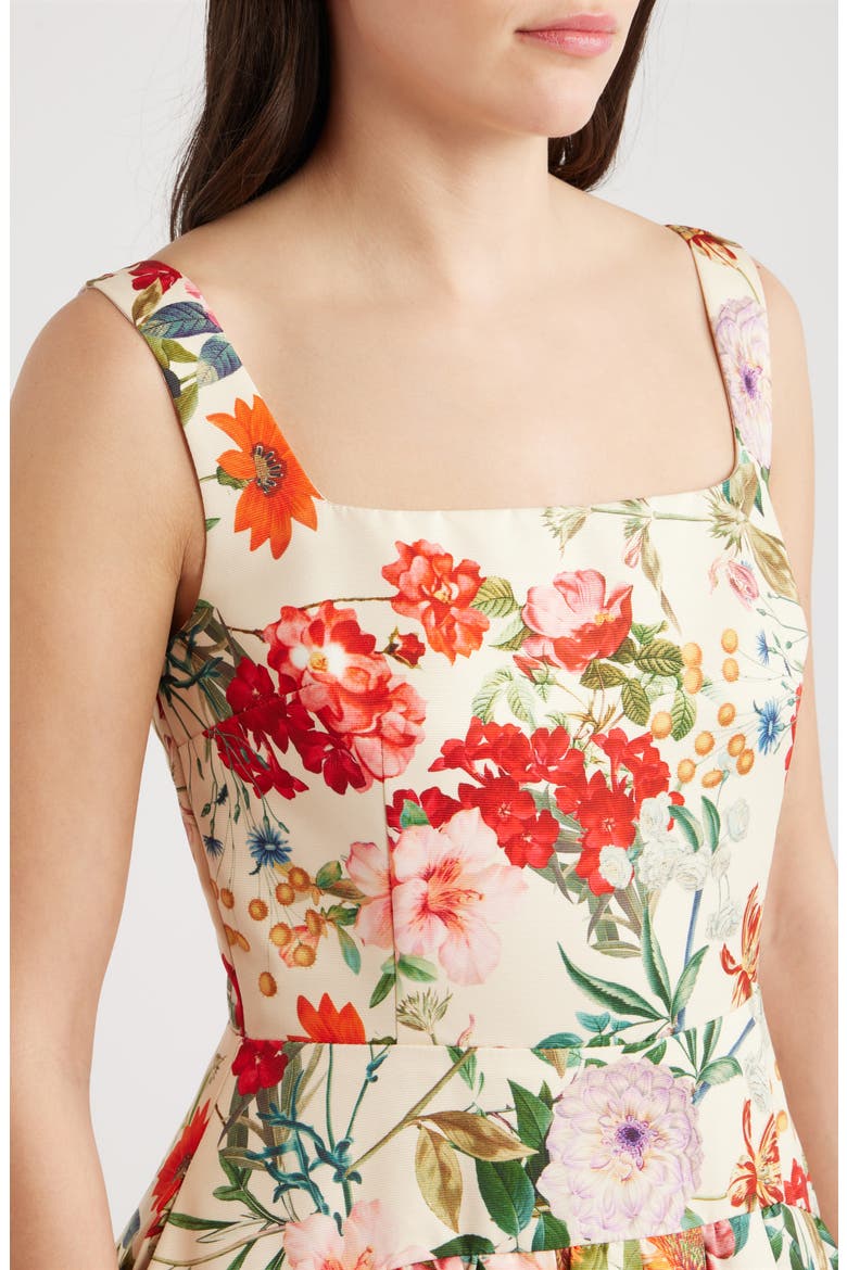 Floral A-Line Gown, Alternate, color, IVORY MULTI