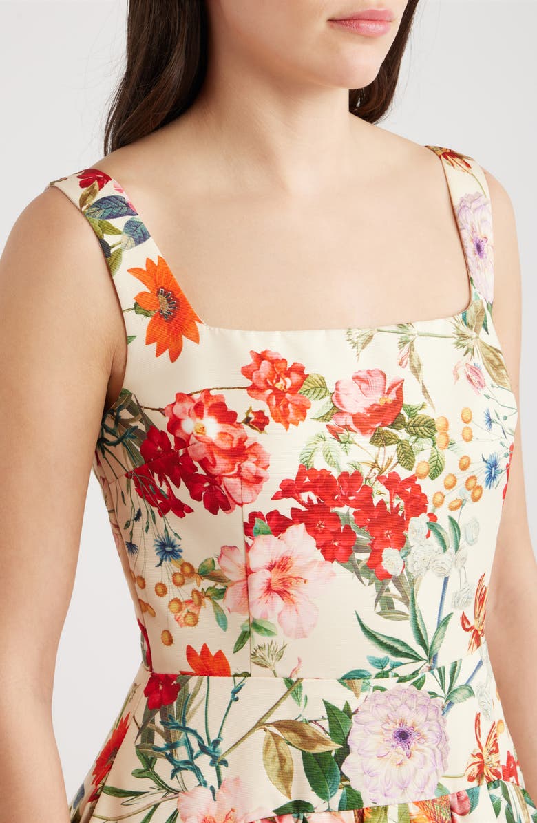 Julia Jordan Floral A-Line Gown, Alternate, color, Ivory Multi