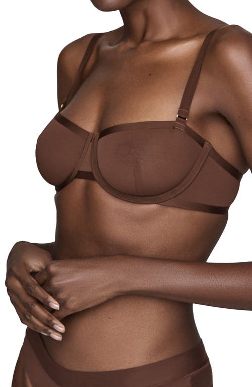 CUUP The Balconette Mesh Underwire Bra in Espresso at Nordstrom, Size 42E