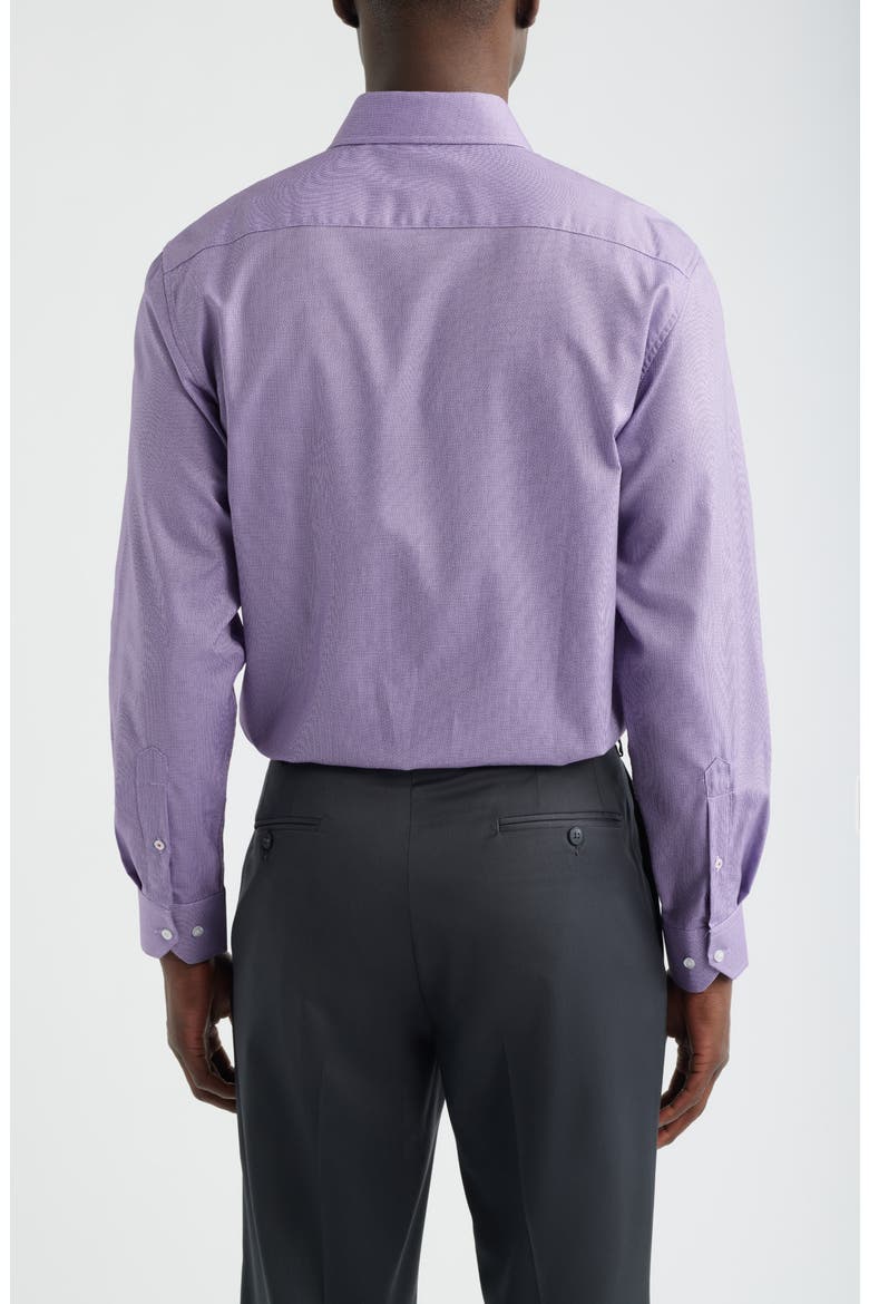 Modern Fit Purple Micropattern Cotton Dress Shirt, Alternate, color, PURPLE