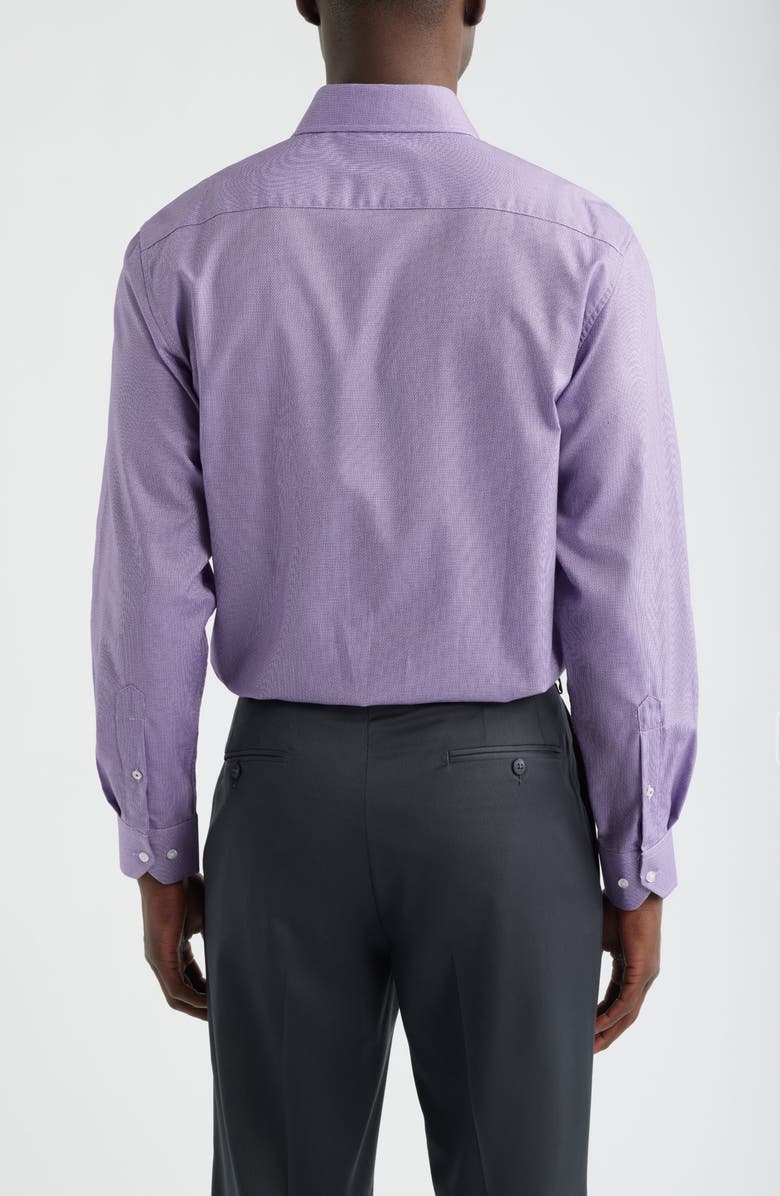 DANIEL HECHTER Modern Fit Purple Micropattern Cotton Dress Shirt, Alternate, color, Purple