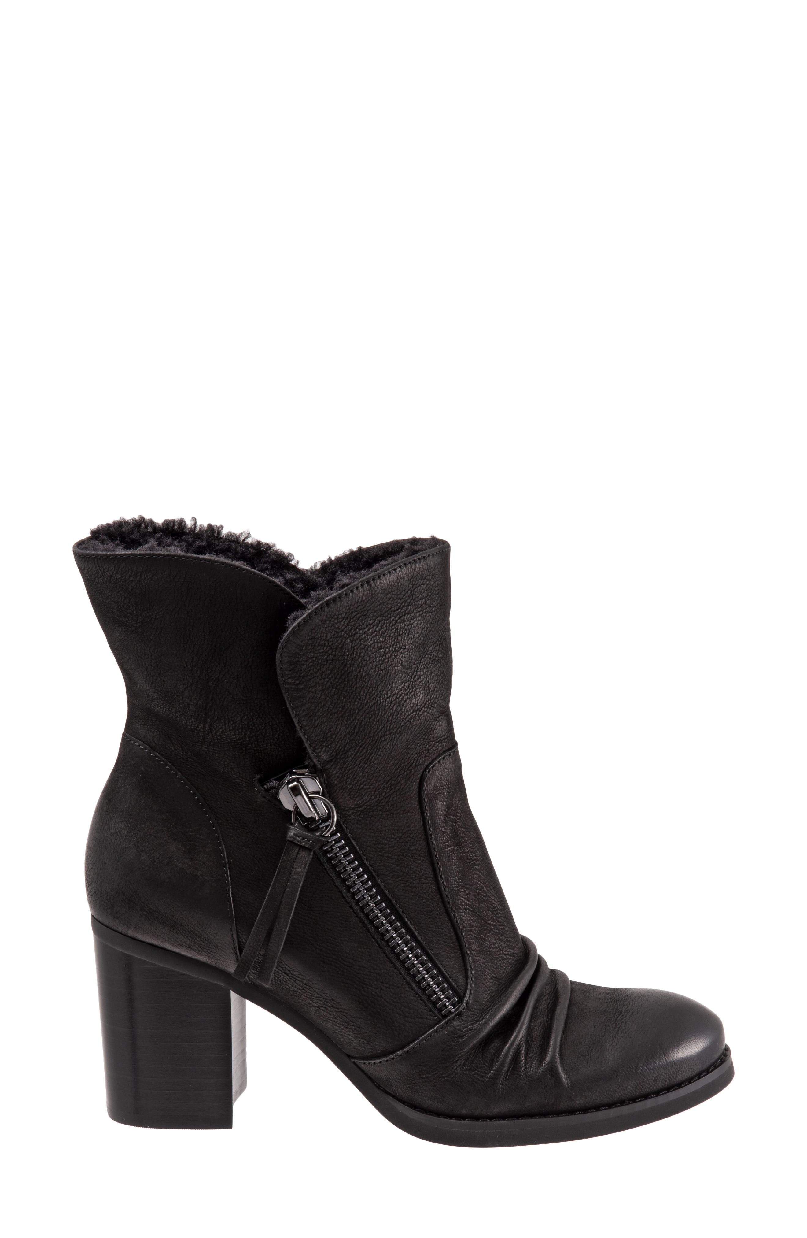 Kendall Ruched Upper Bootie, Alternate, color, BLACK NUBUCK