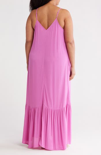 Ruffle Hem Gauze Maxi Slipdress