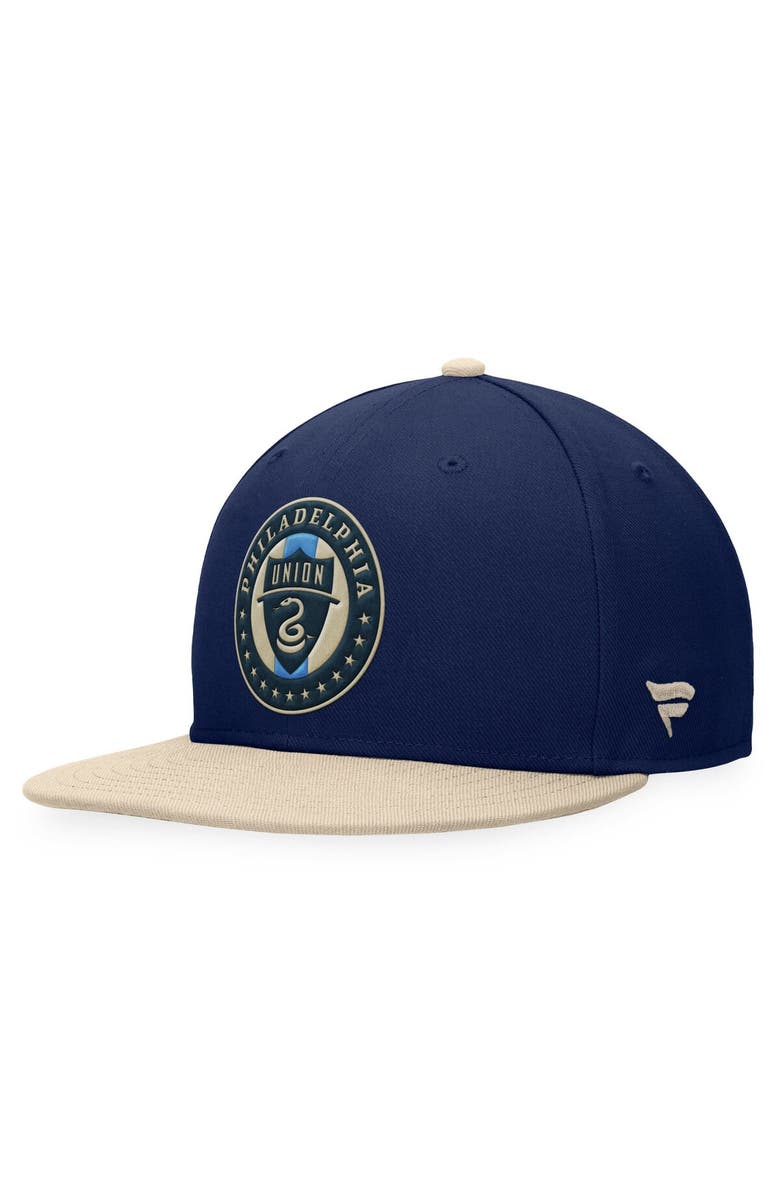 FANATICS Men's Fanatics Branded Navy/Gold Philadelphia Union Downtown Snapback Hat, Alternate, color, 