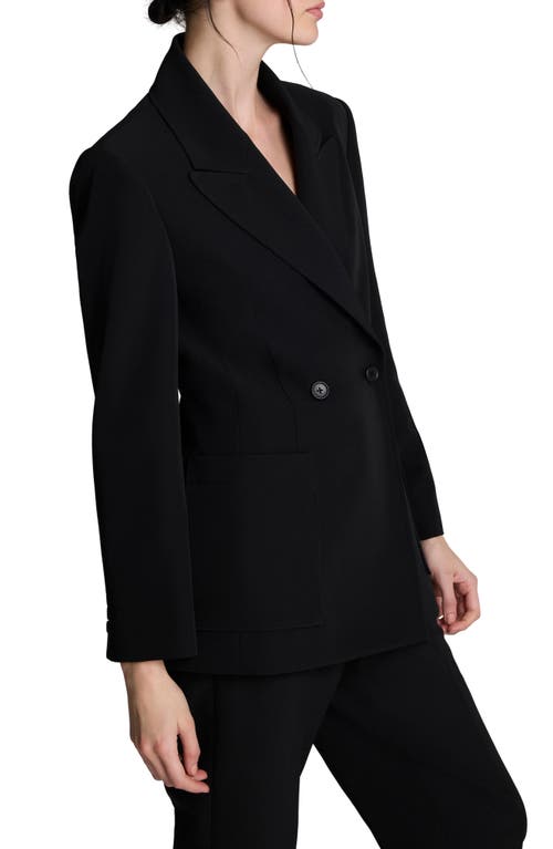 Kenneth Cole Luxe Twill Double Breasted Jacket In Black